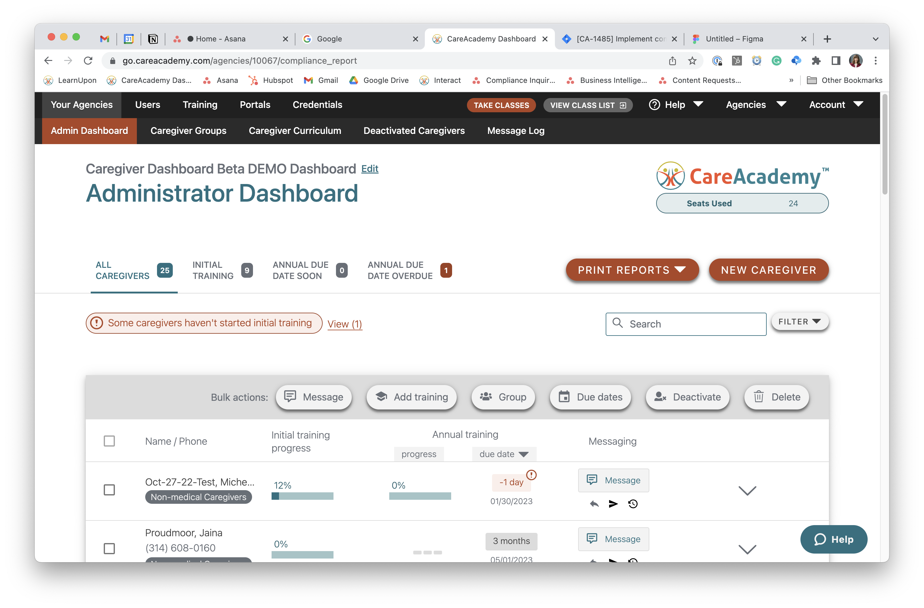 Annual Training Schedule